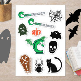 ChessDelights Sticker sheet Halloween version 2